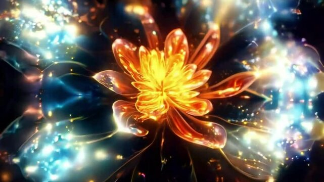 abstract fractal background with flowers