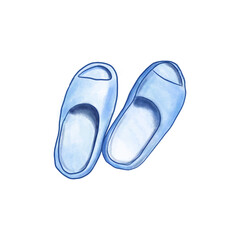 Swimsuit, Flip-Flops, and Summer Hat Illustration Set