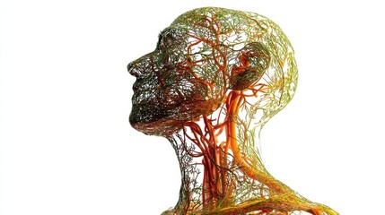 Obraz premium 3D Model of Human Lymphatic System Anatomy Visualization