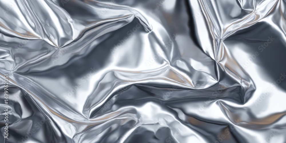 Aufkleber metallic texture with crumpled details reflecting light in an abstract design