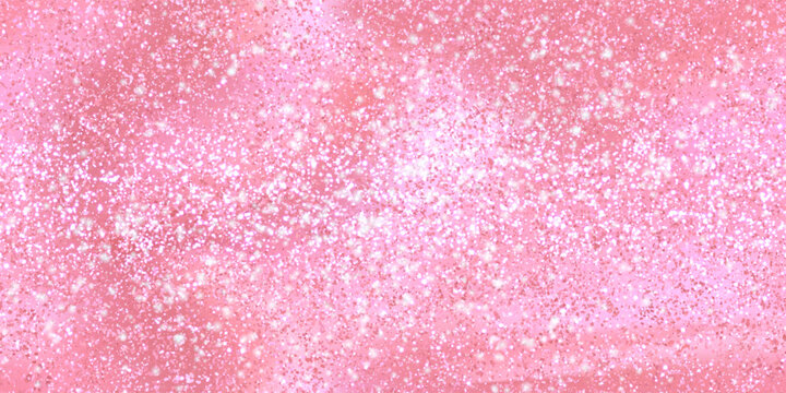 Rose shimmer carnival fabric bg with sparkling texture. Glitter seamless background with metal gleam. Sequin abstract pattern. Vintage shining paper. Gradient mesh vector illustration