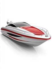 Naklejka premium Sleek Modern Motorboat on White Background Studio Shot Luxury Speedboat Design Concept Marine Vessel