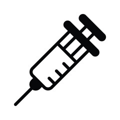 A well designed glyph icon of medical injection needle