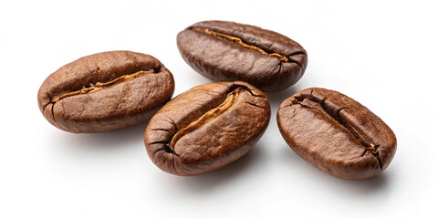 Obraz premium Set of fresh roasted coffee beans isolated on white background images light background