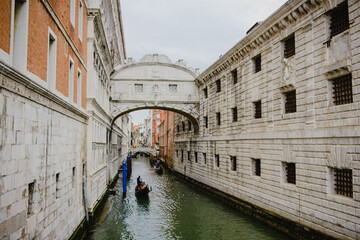 The Bridge of Sighs in Venice. Architectural heritage, Baroque Style, UNESCO
