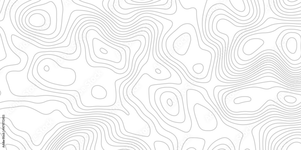 Fototapete black and white topography contour lines map isolated on white background.pattern with lines and dot