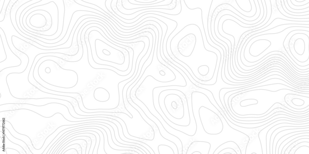 Fototapete black and white topography contour lines map isolated on white background.pattern with lines and dot