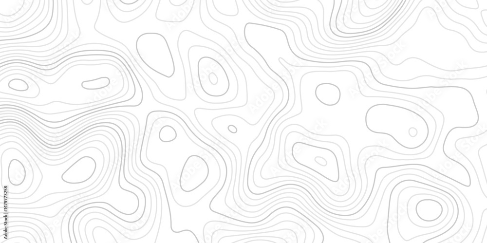 Fototapete black and white topography contour lines map isolated on white background.pattern with lines and dot