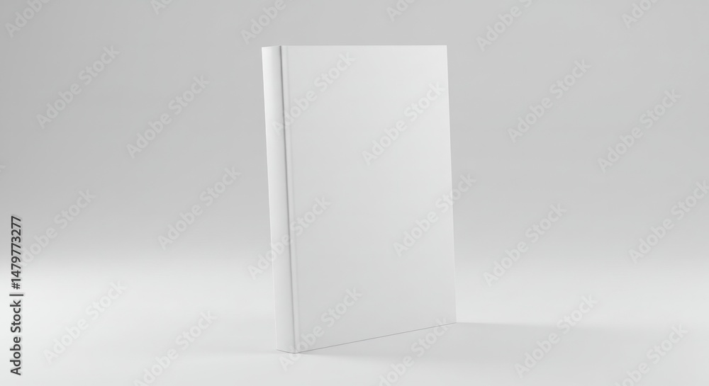 Poster minimalist rendering of a closed book, providing space for textual elements