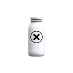 Obraz premium Dairy-Free Label for Food, Flat Simple Icon with Milk Cross-Out, Transparent Background