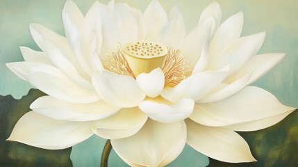 Close-up of a delicate white lotus flower