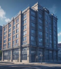 Blueprint style building technical drawing photo effect,  building plan,  architectural design,  building