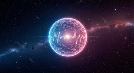 Obraz premium A backdrop of deep space and meteor trails