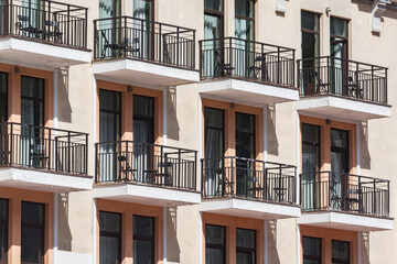 Balconies and windows of the building.