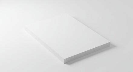 Stack of pristine white printer paper resting on a minimalist surface