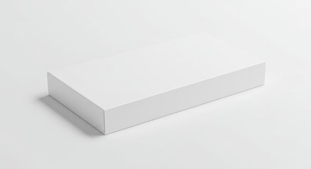 Fototapeta premium Minimalist studio shot presenting a crisp white rectangular cardboard box