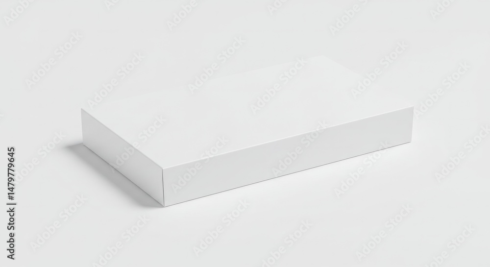 Poster minimalist presentation of a rectangular white box against a bright background