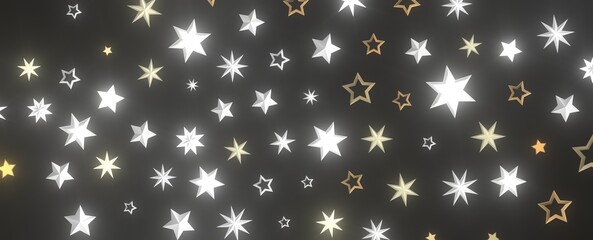 Starlit Christmas Plummet: Spectacular 3D Illustration Showcasing Descending Holiday Star Clusters