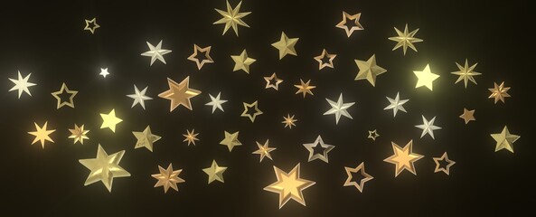 Celestial Extravaganza: 3D Illustration Captures the Beauty of Falling Stars