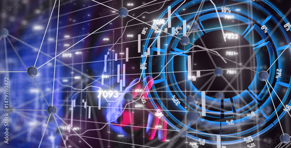 Poster futuristic wave, futuristic data stream
