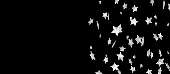 Stars - stars background, sparkle lights confetti falling. magic shining Flying christmas stars on night