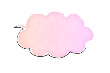 ピンクのシンプルな水彩風の吹き出し