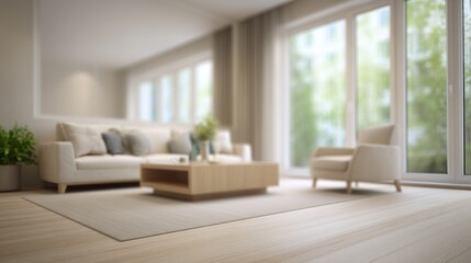 Minimalist living room with clean lines and neutral tones, embodying modern simplicity and serene elegance.
