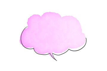 ピンクのシンプルな水彩風の吹き出し