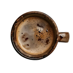 Aromatic Coffee Cup Top View Dark Background
