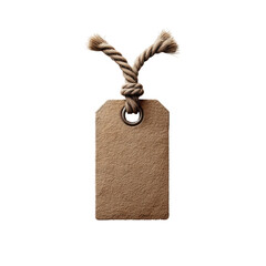 Kraft Paper Label with String Hole, Realistic Flat Style , Transparent Background
