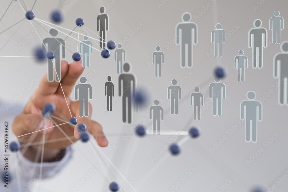 Poster communication network digital group connect