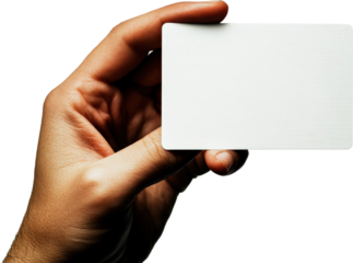 Blank Business Card Held in Hand
