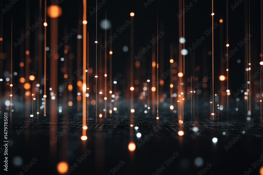 Poster a black and orange background with many small orange dots. the dots are arranged in a way that creat