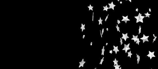 Stars - A gray whirlwind of golden snowflakes and stars. New