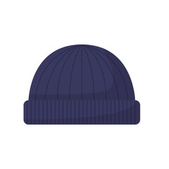 Beanie Hat Cartoon Flat Illustration. Clean Icon Design Element on Isolated White Background