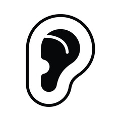 Here is a glyph style icon of human ear