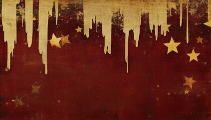 Vintage, distressed backdrop with drips and stars.  Rustic, aged feel