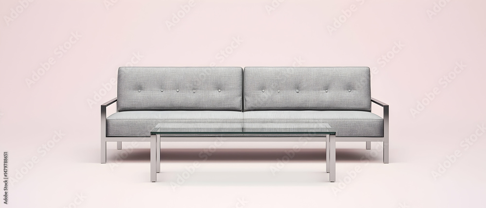 Poster modern sofa set with abstract patterned cushions