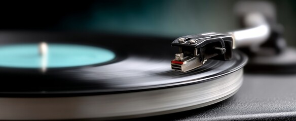 Vintage Turntable Playing a Record (3)