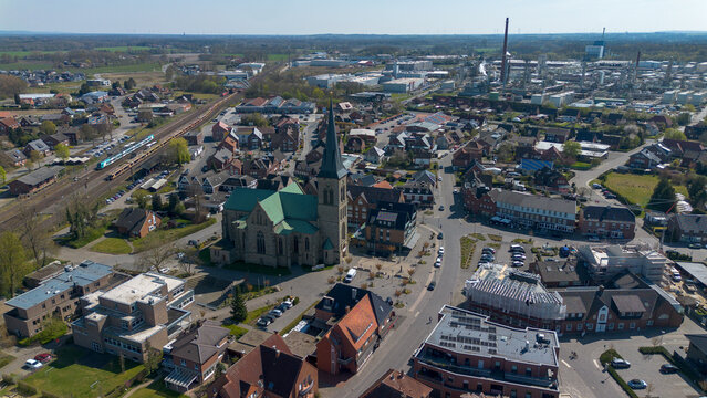 Salzbergen Luftaufnahmen Gewerbegebiet Dorf Stadt
