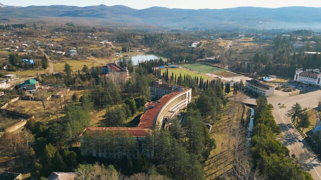 Ruins of Tskaltubo Spa Resort in Adjara, Georgia Captured From Above