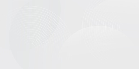 White geometric abstract background overlap layer on bright space with lines effect decoration. Modern graphic design element circles style concept for banner.