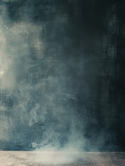 Obraz premium Moody smoke effect on dark textured background, atmospheric haze, studio shot, dramatic lighting, minimalist composition, abstract concept