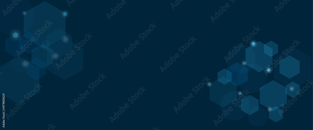 Aufkleber geometric abstract background with blue hexagons. science, technology and medical concept.
