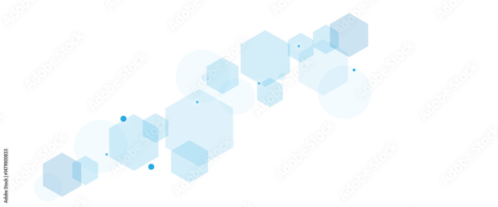 Leinwandbilder geometric abstract background with blue hexagons. computer network concept. medical, technology or s