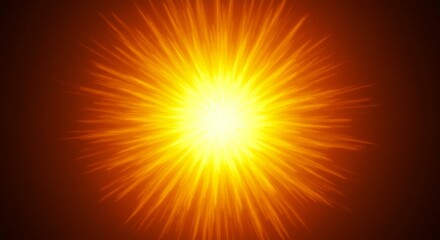 Bright Golden Radiance Fiery Starburst Abstract Sunburst Explosion Energy Light Background