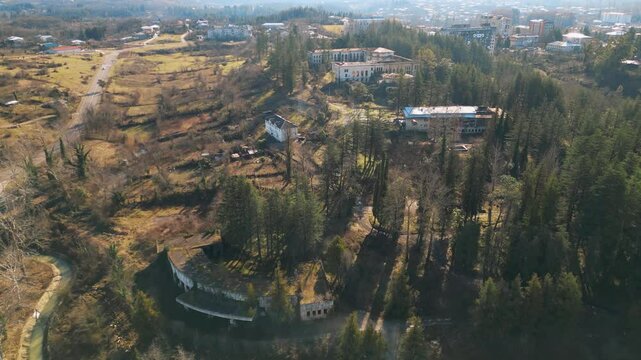 Ruins of Tskaltubo Spa Resort in Adjara, Georgia Captured From Above