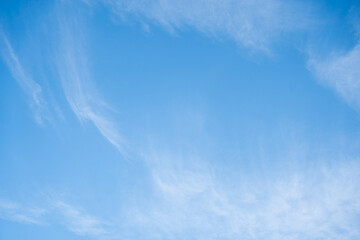 Fototapeta premium Clear blue sky with white cloud background