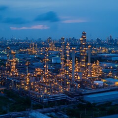 Fototapeta premium Industrial complex at night