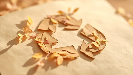 Eco Recycle Leaf Art Illustration | Sustainable Nature Paper Design